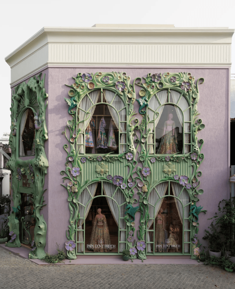 straight out of a fairytale, blossomed silhouettes wrap ‘papa don’t preach’ delhi store