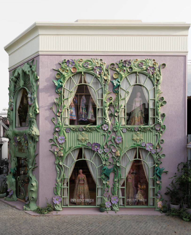 straight out of a fairytale, blossomed silhouettes wrap 'papa don't preach' delhi store