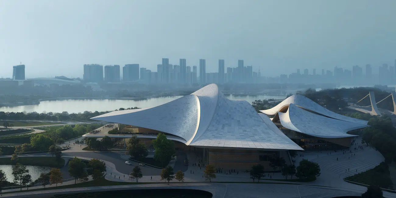 Roof of Shaoxing Culture and Art Center by Zaha Hadid Architects