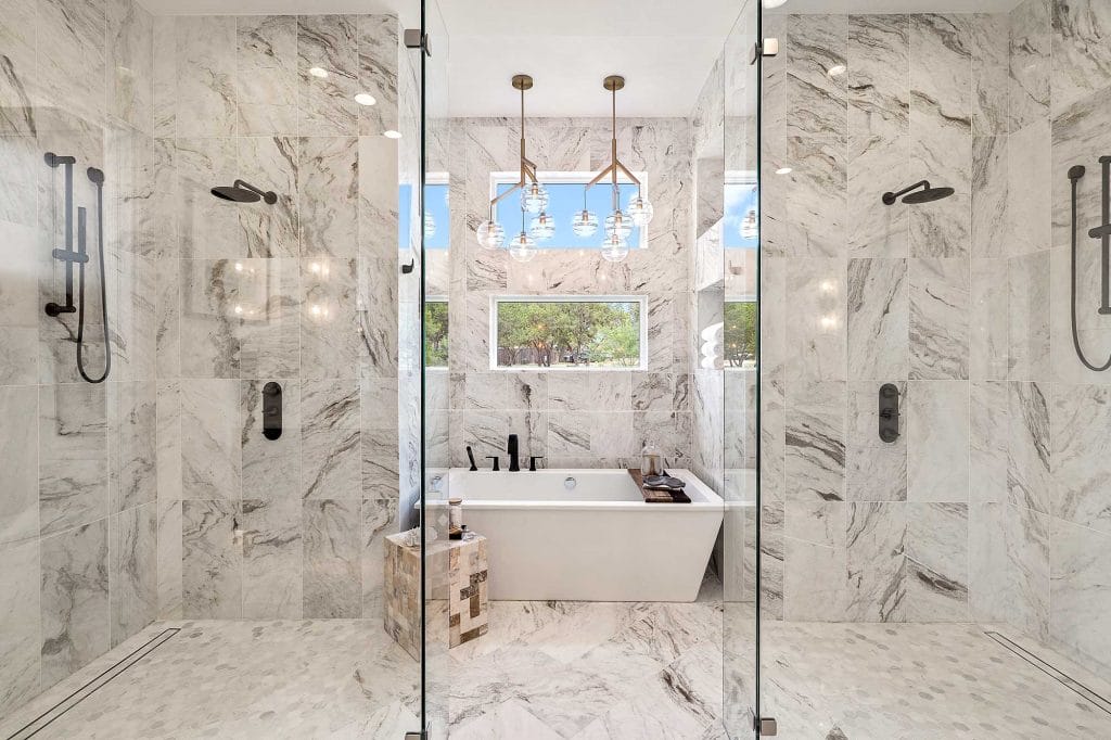 Marble bathroom trends 2026 by Decorilla designer, Candis G.