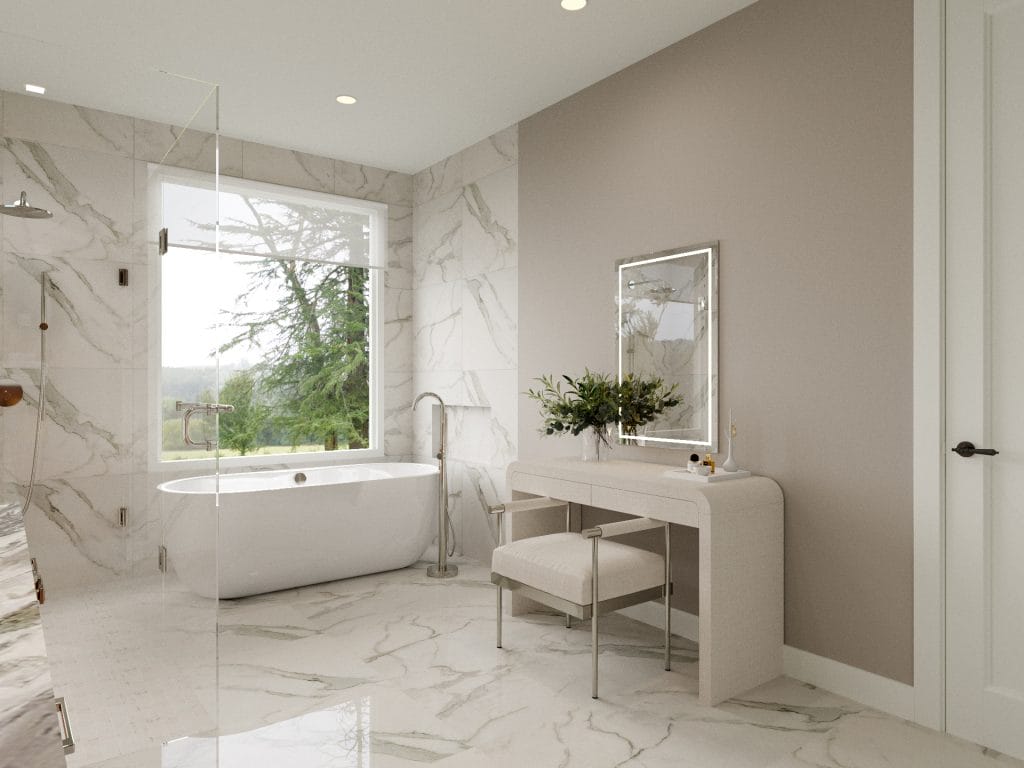 Modern minimal bathroom interior by Decorilla