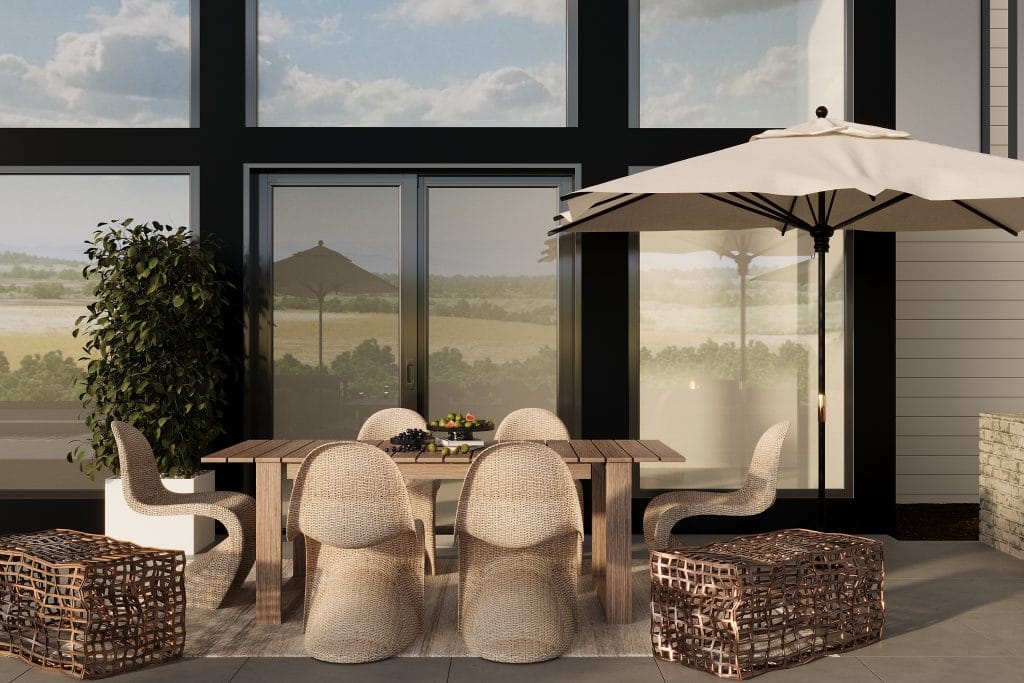 Modern organic patio design by Decorilla