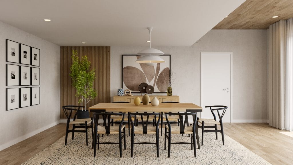 Modern Scandi dining room by Decorilla