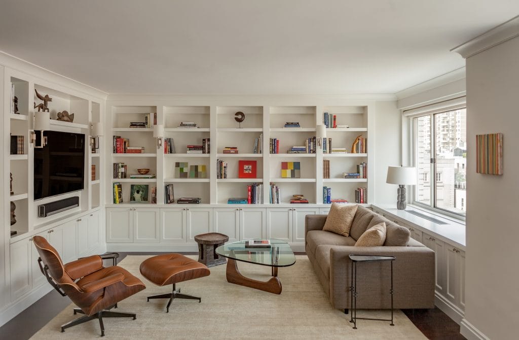 Elegant transitional multipurpose room by Decorilla designer Leonora M