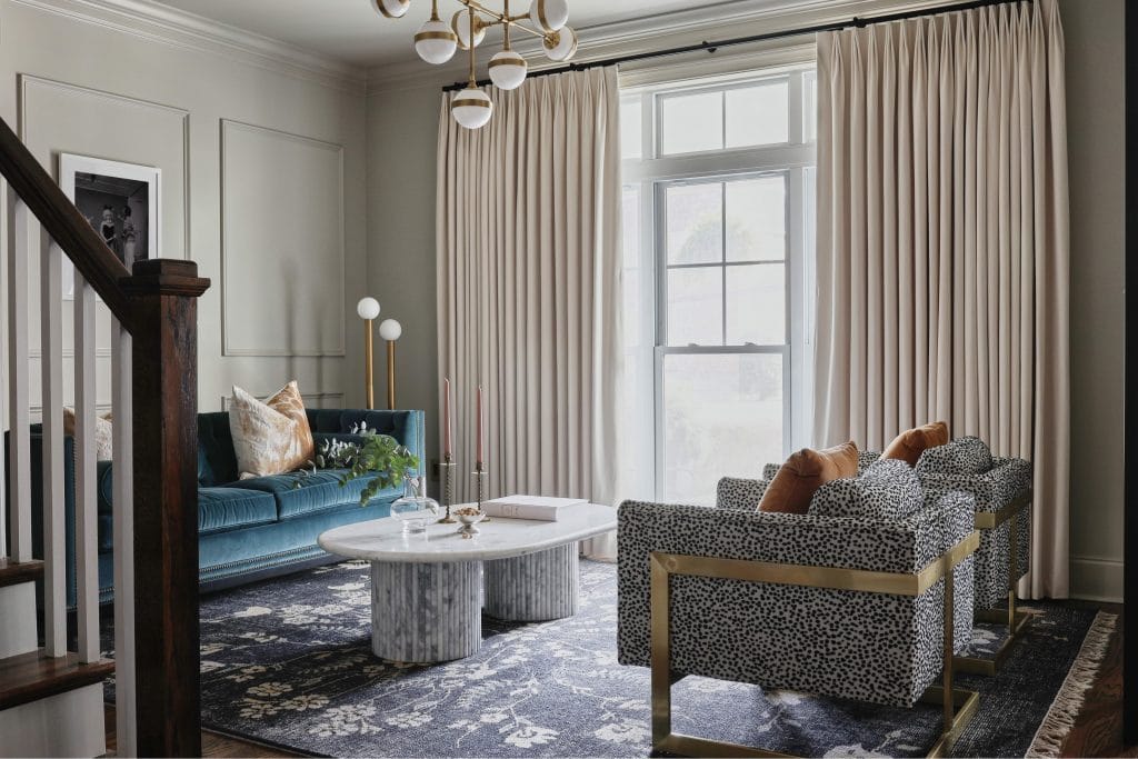 The multifunctional room design by Decorilla adapts to changing daily requirements, designer, Judi M. 