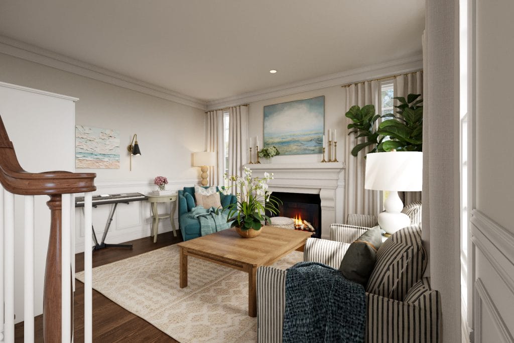 Multipurpose room combining different functions in one cohesive space by Decorilla