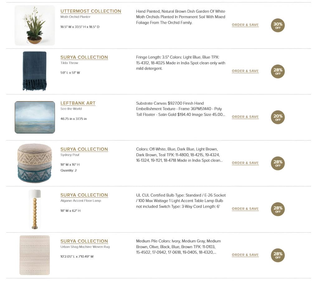Shopping list by Decorilla