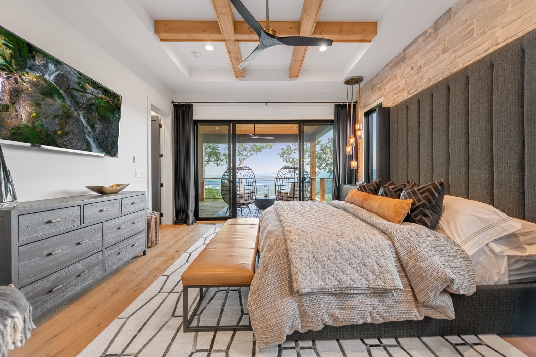 Modern country decor in a bedroom by Decorilla designer, Jason D. .jpg