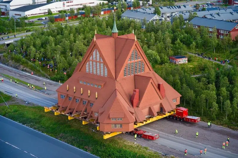 Moving of the Kiruna Church in Sweden