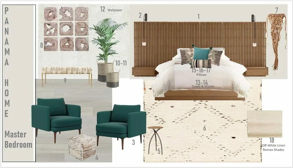 Decorilla online interior design services in Spain moodboard