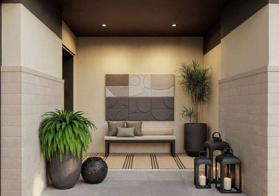 Modern organic outdoor entryway by Decorilla