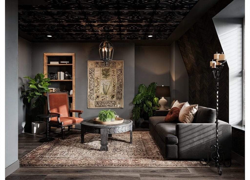 dark academia guest room by Decorilla desginer, Ibrahim H. 