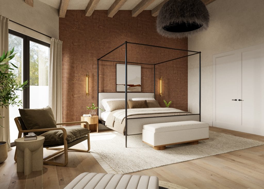 Rustic Mediterranean bedroom interior by Decorilla designer, Marine H.—Decorilla reviews