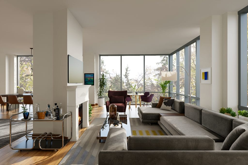 Modern contemporary living & dining room by Decorilla designer, Ibrahim H.—Decorilla reviews
