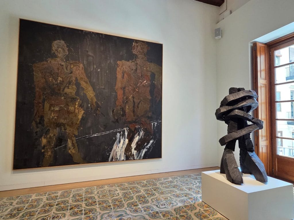 Hortensia Herrero Art Center installations; Das schwarzbraune Lied (left) and
Bündel (right) by Georg Baselitz, photo courtesy of Decorilla