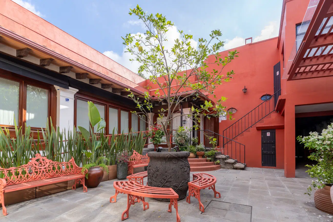 Courtyard Inside Museo Casa Kahlo in Mexico City