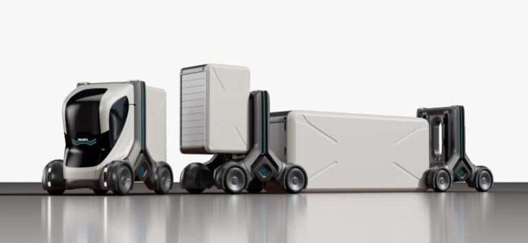 modular delivery truck can expand, shrink or remove its body and wheels to fit any cargo