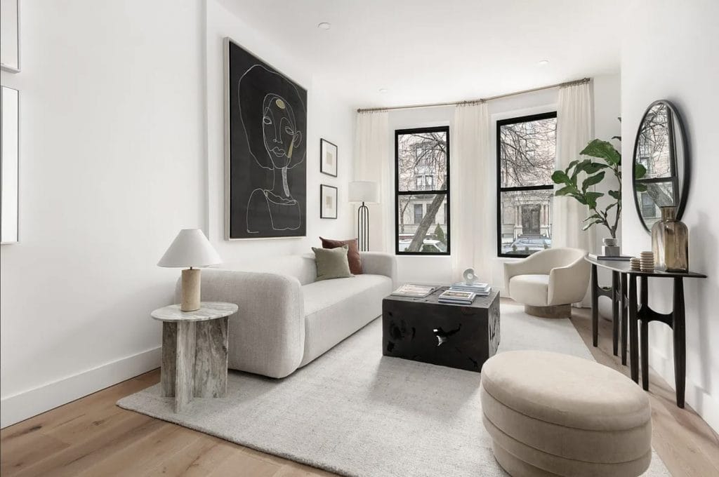 Modern masculine interior design of a living room by Decorilla designer, Leanna S.