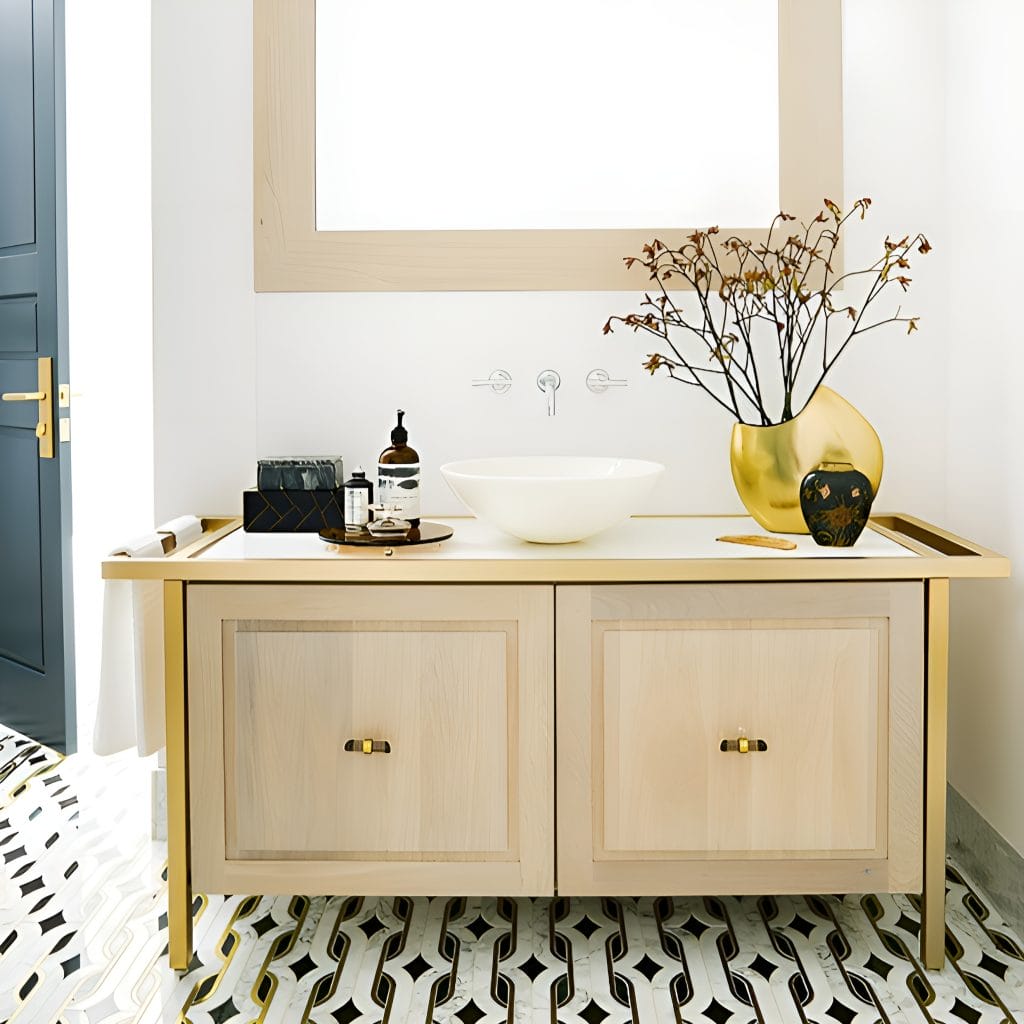 Winter decorating ideas cheering up a bathroom by Decorilla designer, Kimberly W.