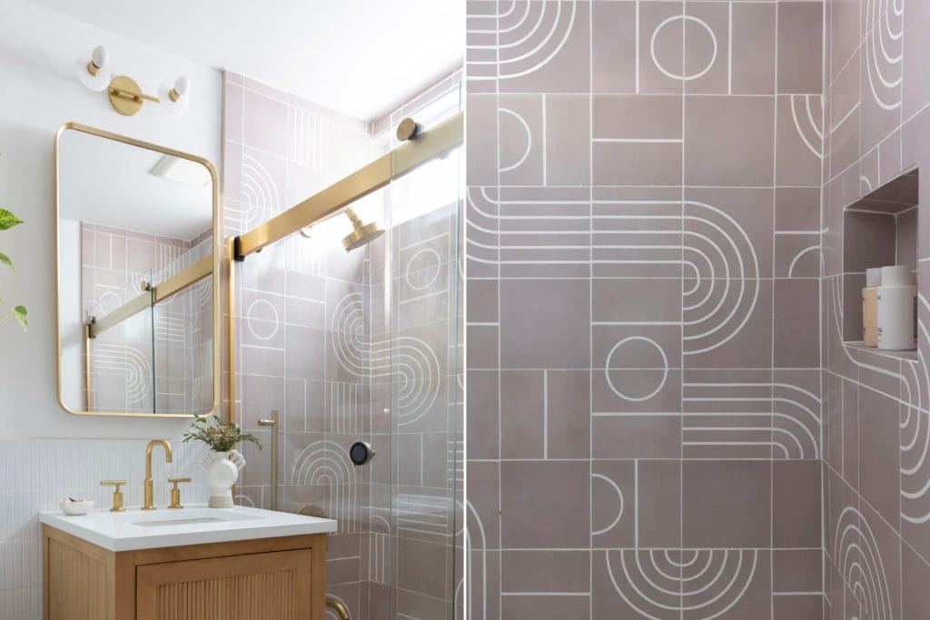 Eclectic shower tile trends by DECORILLA designer Megan W. 