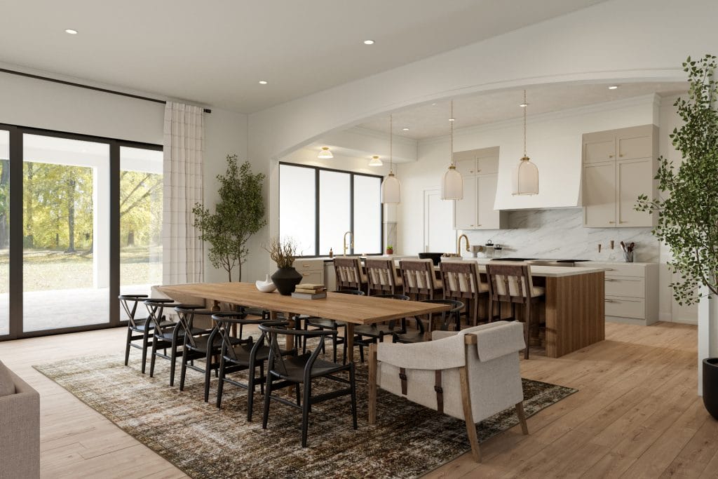 Modern Tudor house dining area interior by Decorilla