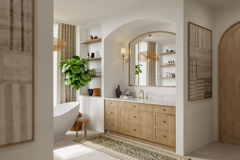 Modern Tudor house bathroom interior by Decorilla