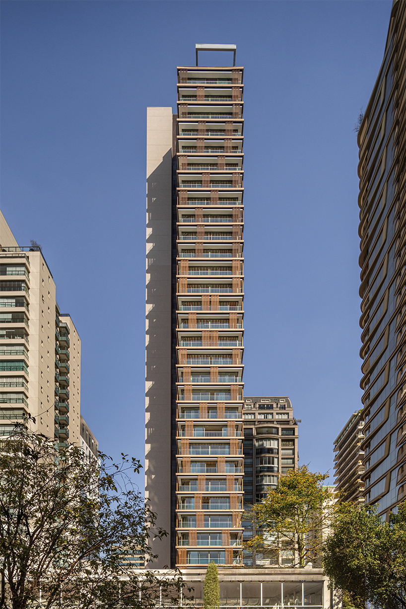 kinetic wooden panels run across residential tower's facade by perkins&will in são paulo