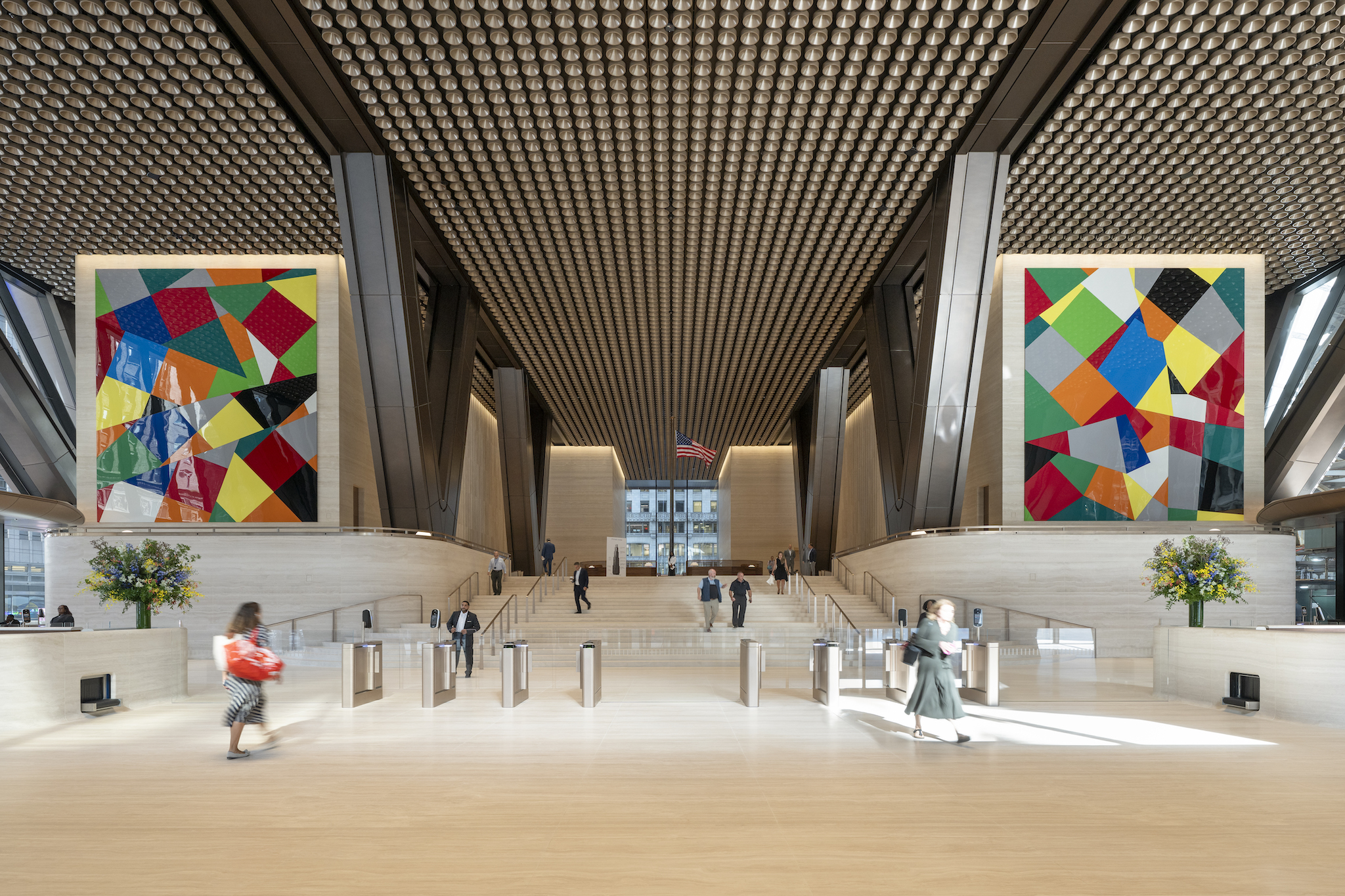 Interior view of JPMorgan’s new global headquarters at 270 Park Avenue in New York, NY, designed by Foster + Partners.