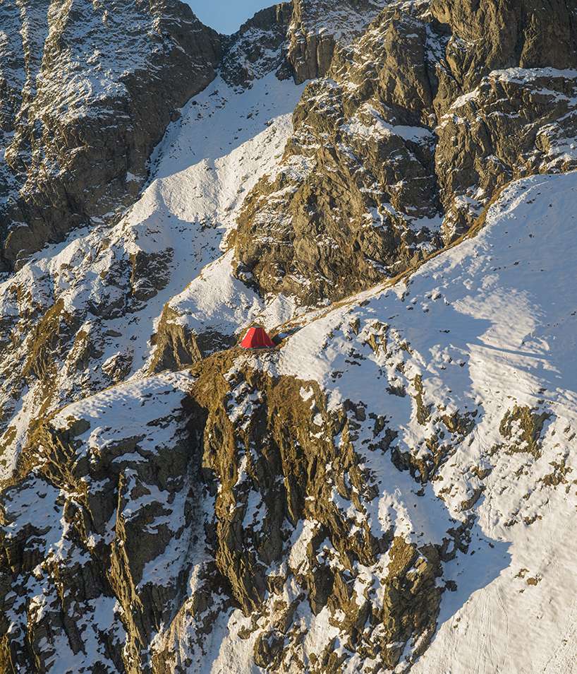 red bivouac shelter in the alps becomes high-altitude base for bergamo's modern art gallery