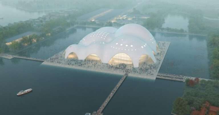 Renzo Piano’s Floating Performance Center in Hanoi Is Shaped Like a Mother of Pearl