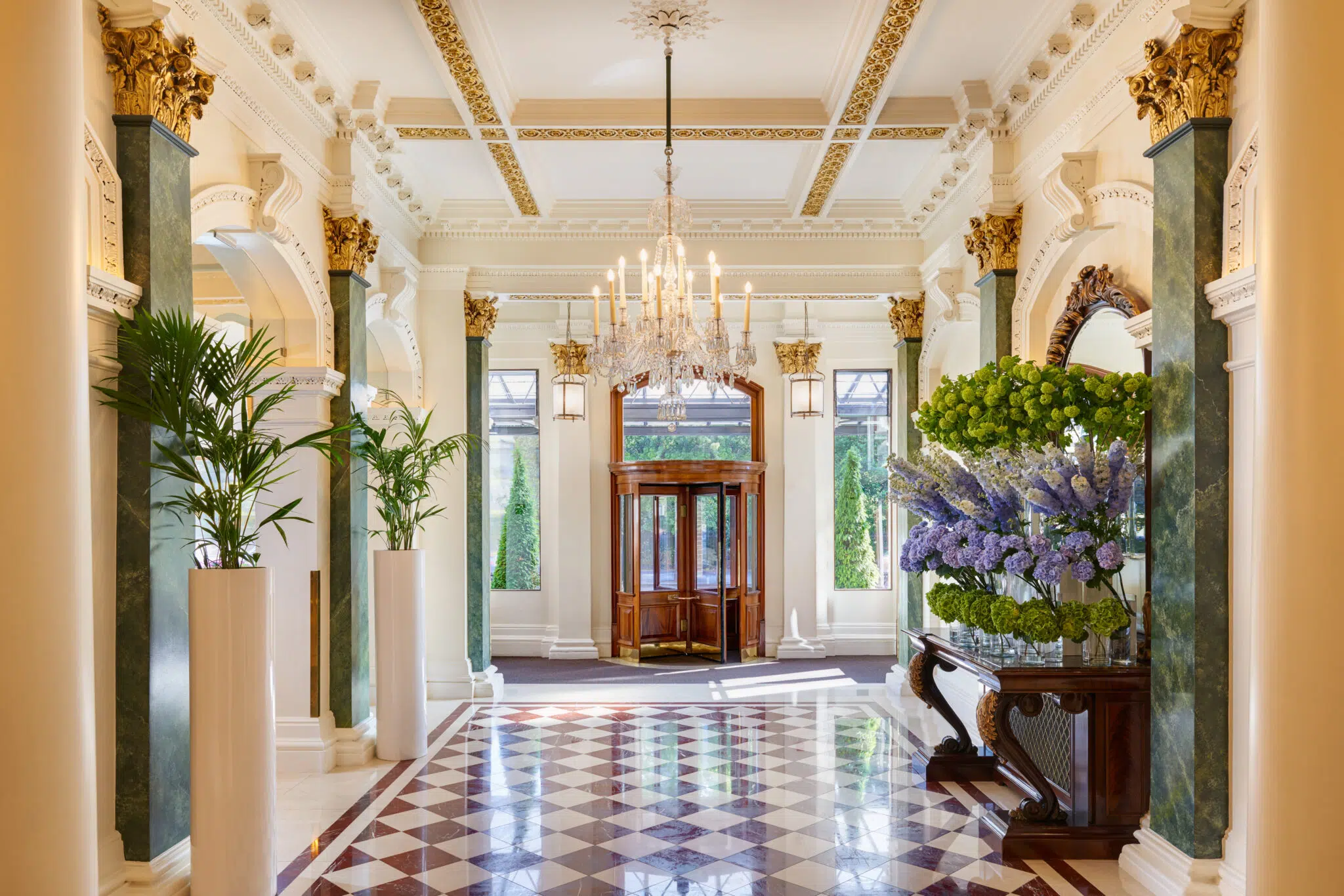 An entranceway at the Shelbourne Hotel