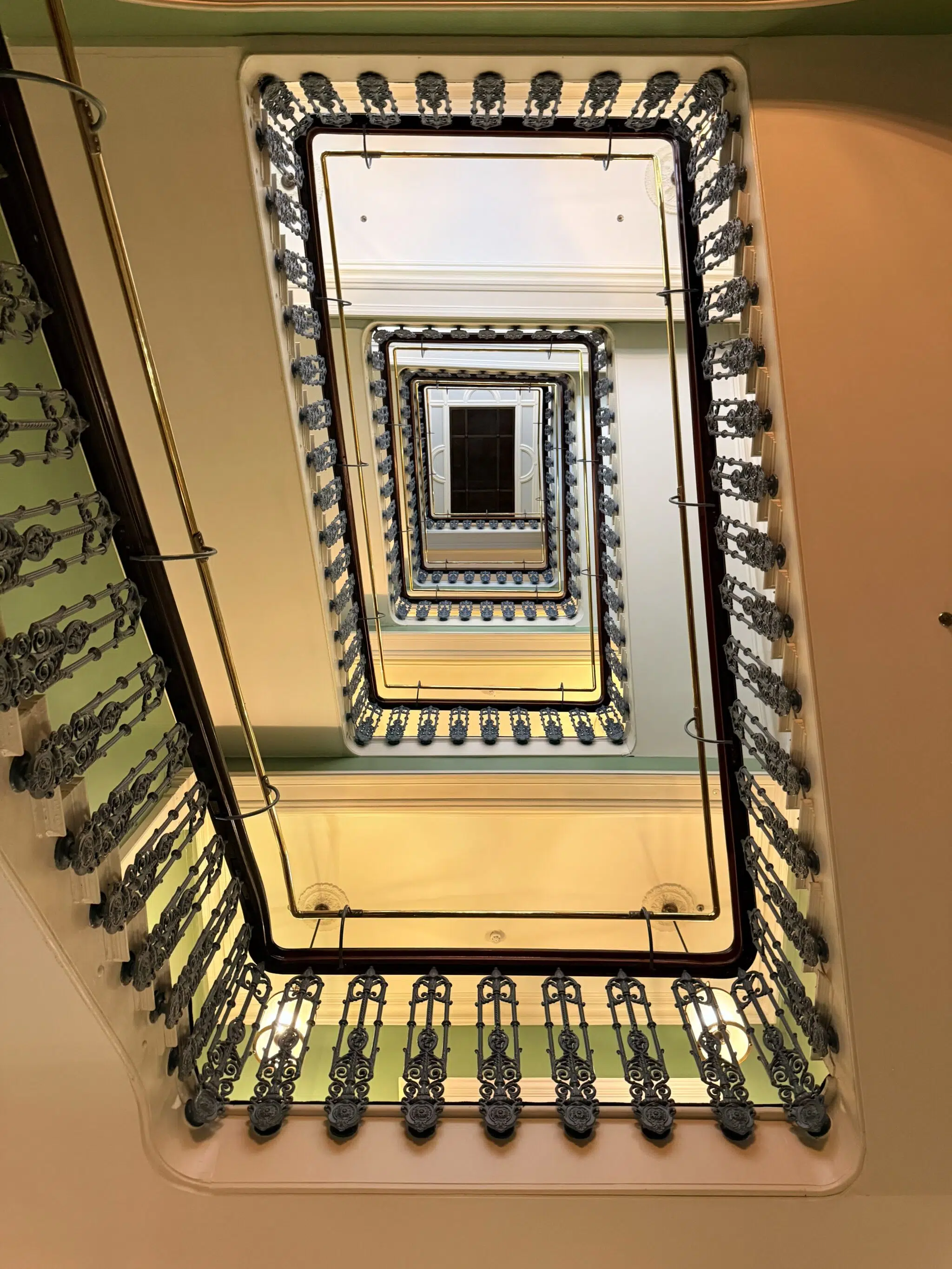 A look up the Shelbourne’s stairwell