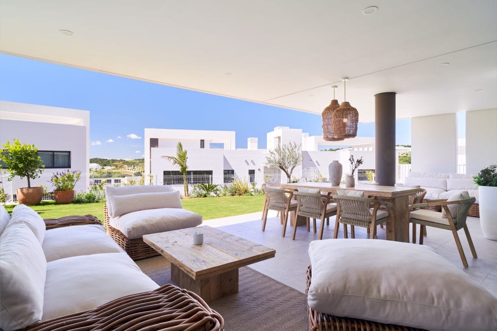 Outdoor living room by top Marbella and Malaga interior designer, Carmen Varon