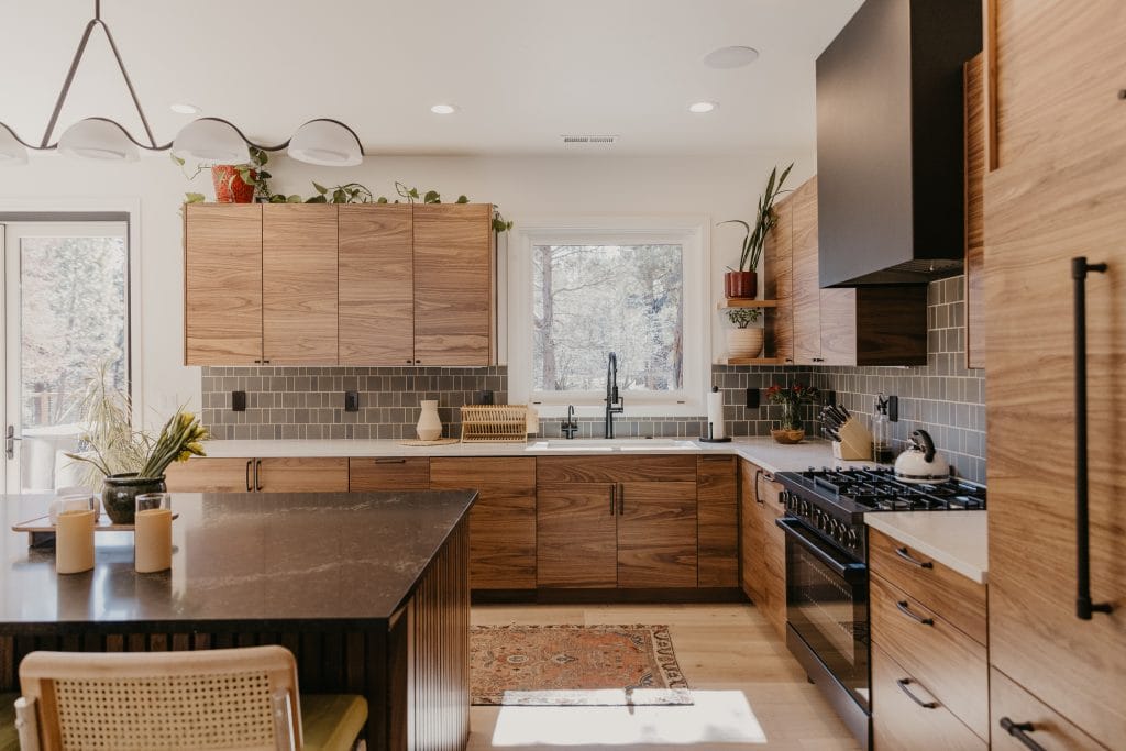 Contemporary kitchen with different countertop types by DECORILLA designer, Lydia B.