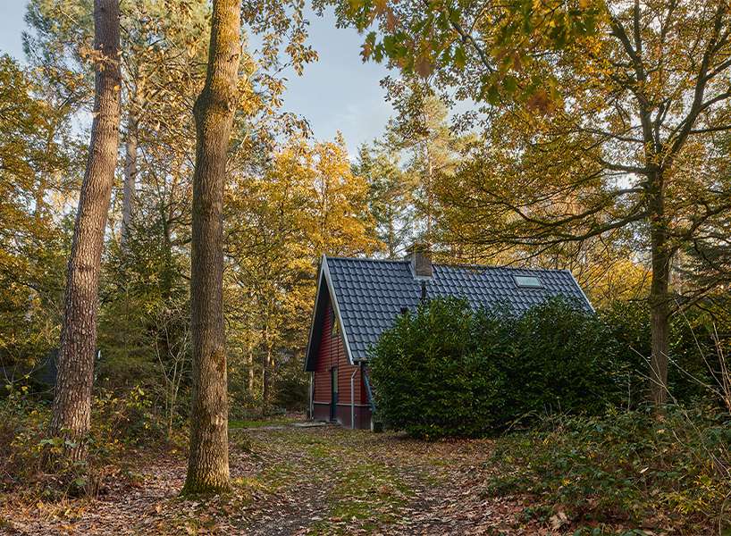 diagonally cut A-frame roof revives dutch holiday home by kumiki