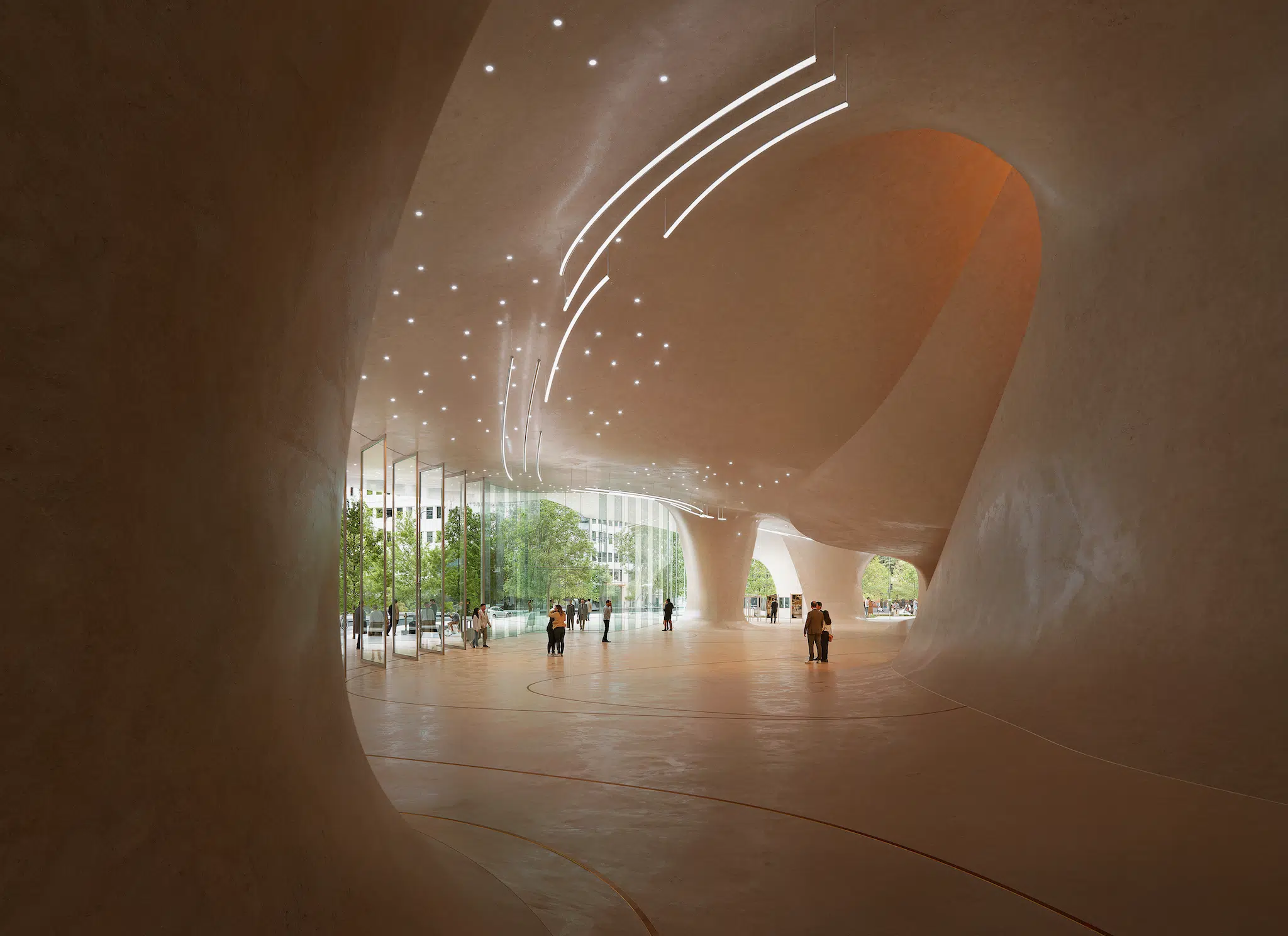 Interior shot of the D&uuml;sseldorf Opera House, designed by Sn&oslash;hetta