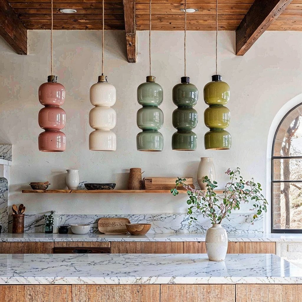 Kitchen island lighting trends with ceramic fixtures, by Decorilla