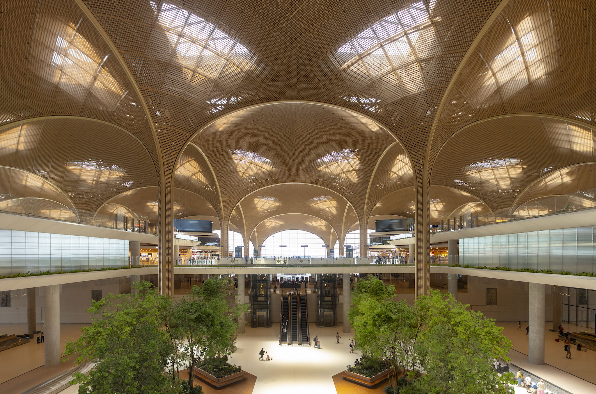 Interior view of Techo International Airport in Phnom Penh, Cambodia, designed by Foster + Partners.