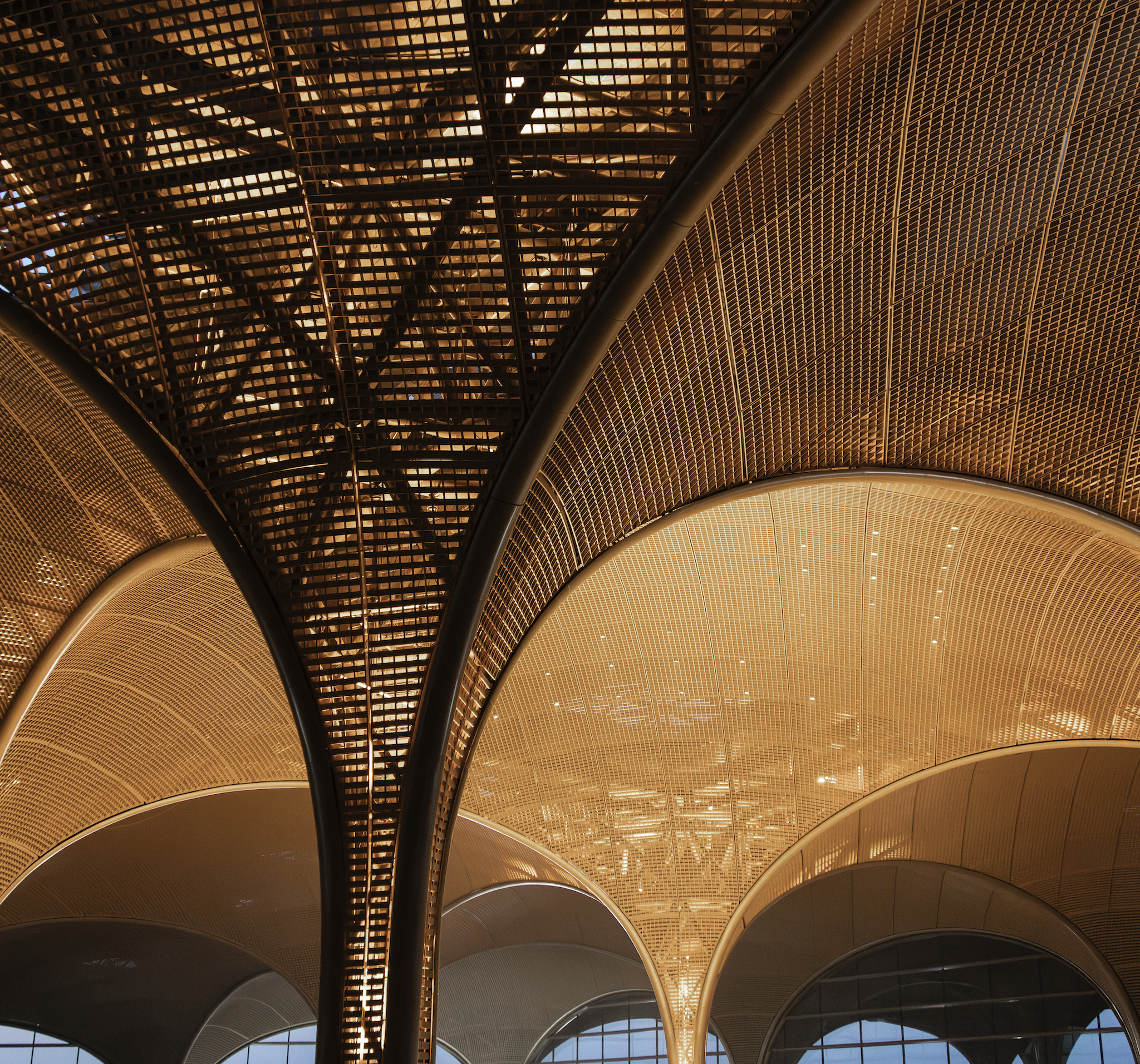 Interior view of Techo International Airport in Phnom Penh, Cambodia, designed by Foster + Partners.
