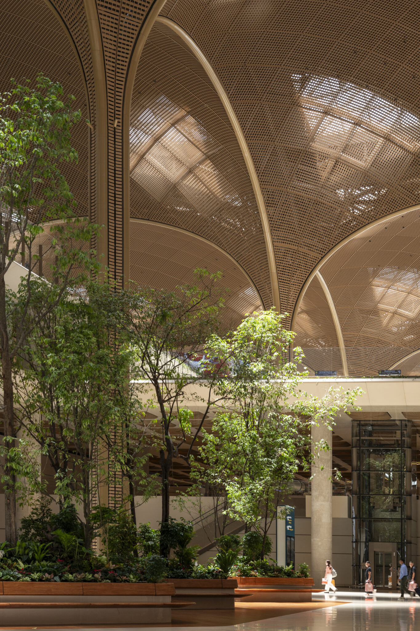 Interior view of Techo International Airport in Phnom Penh, Cambodia, designed by Foster + Partners.