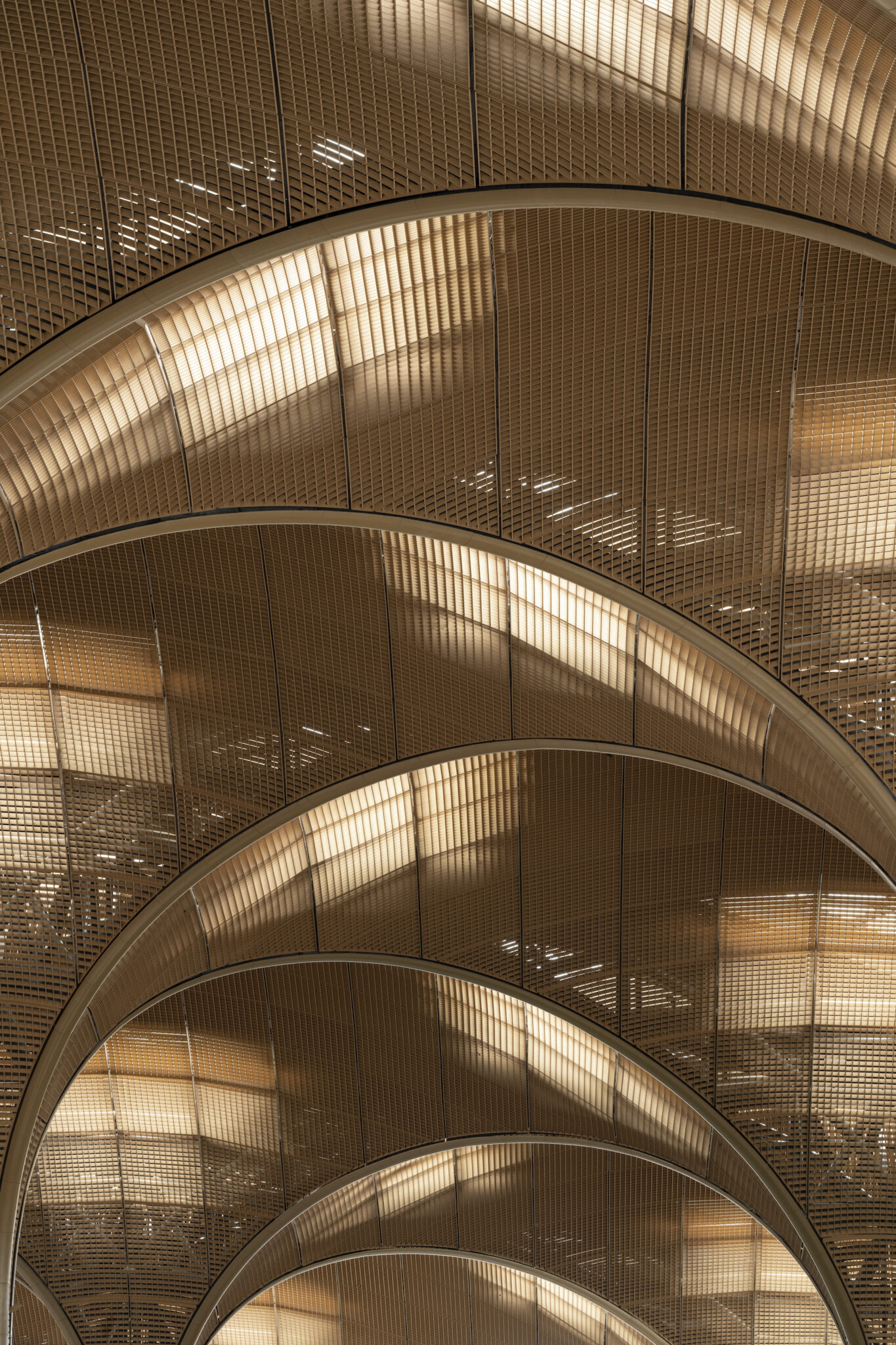 Interior view of Techo International Airport in Phnom Penh, Cambodia, designed by Foster + Partners.