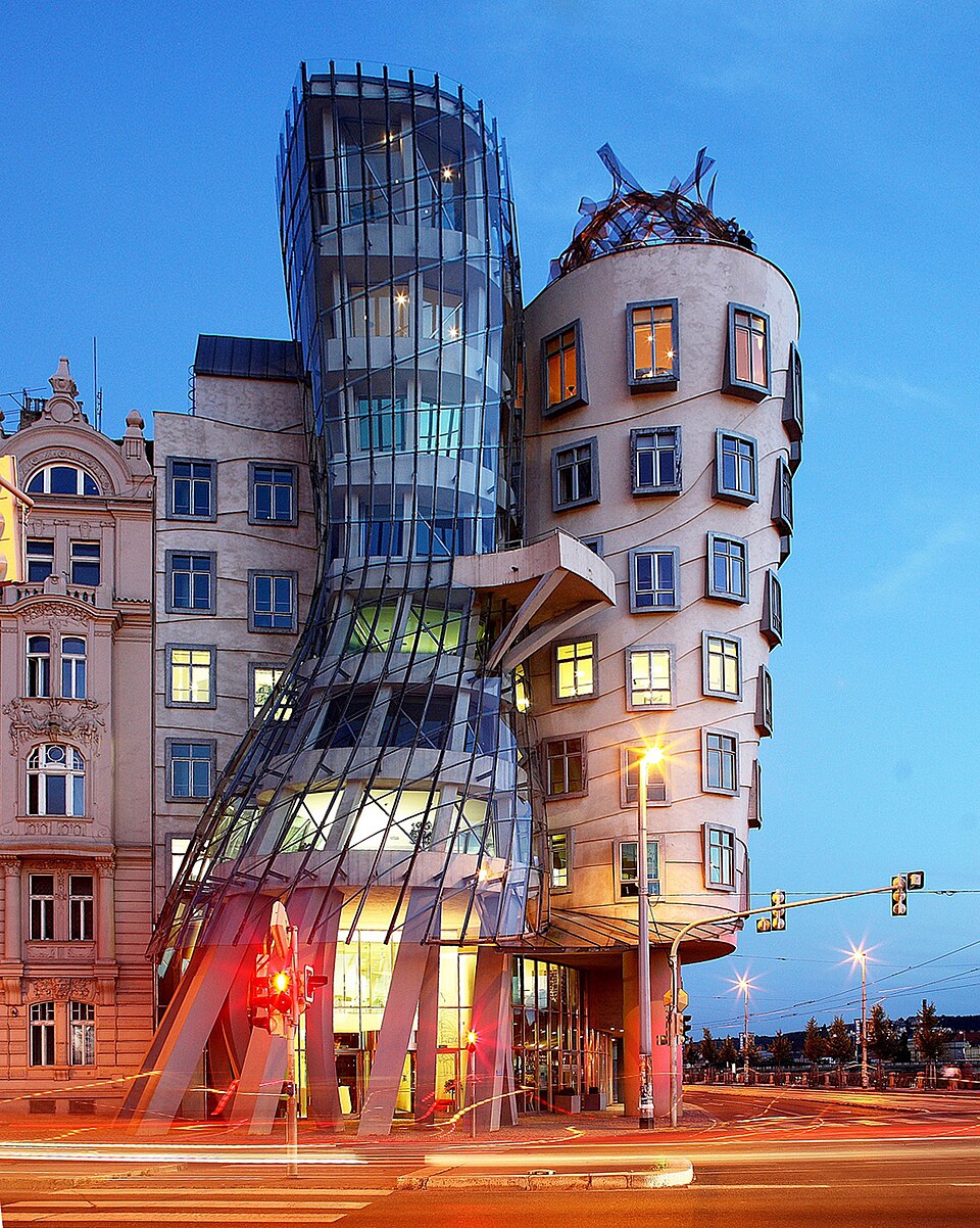 The Dancing House in Prague, Czech Republic.