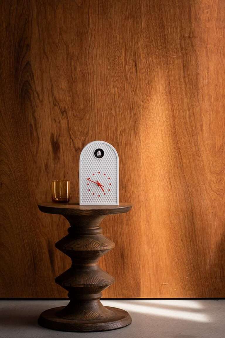 metal clocks display moving pendulum and cuckoo with perforated and transparent windows