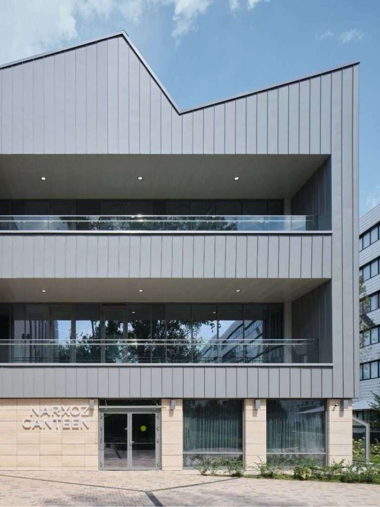 metal sawtooth roof tops renovated narxoz university business school in almaty