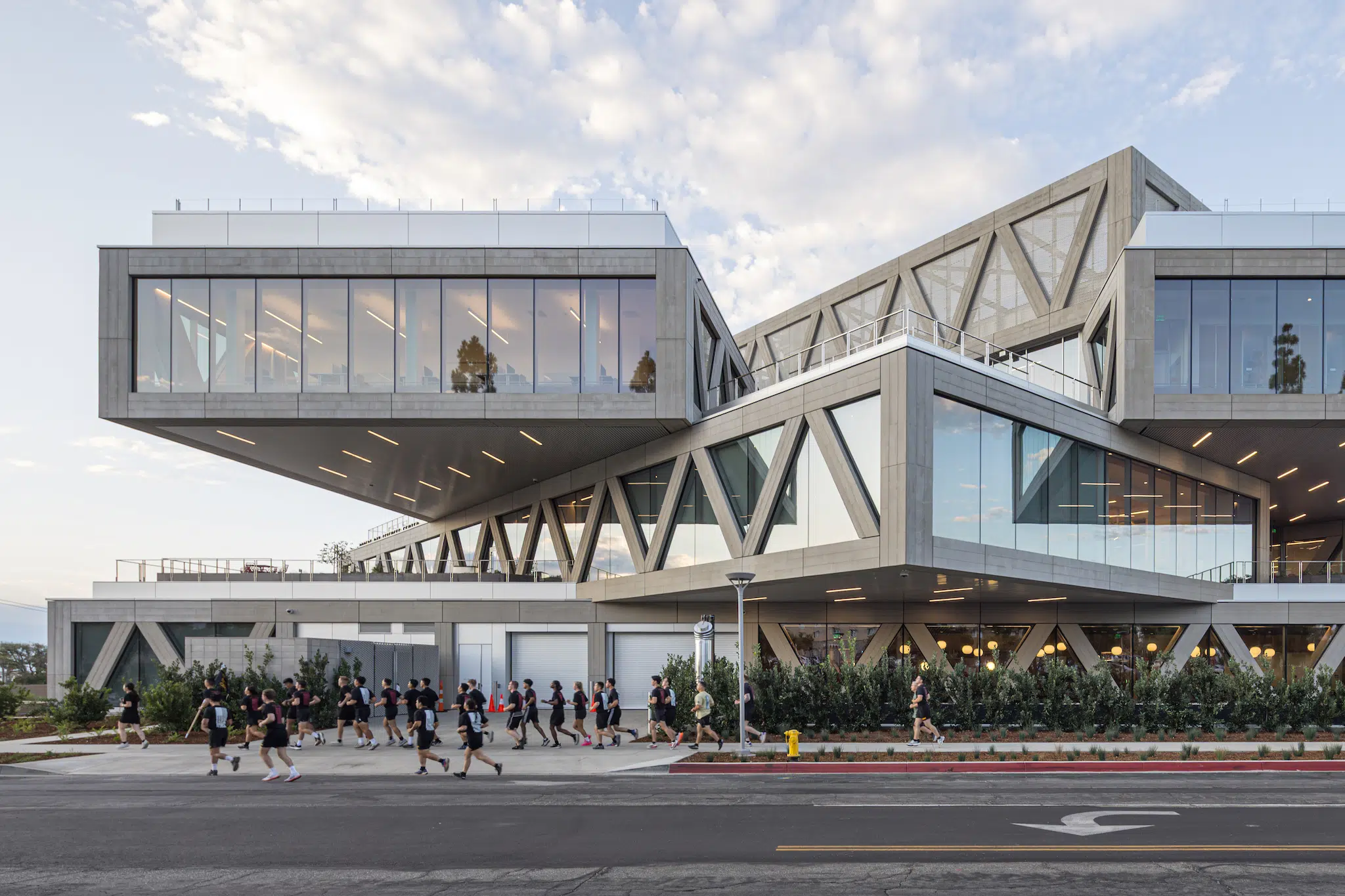 Exterior shot of the Claremont McKenna Robert Day Sciences Center, designed by Bjarke Ingels