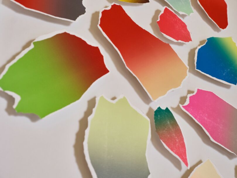 close up of colorful abstract shapes