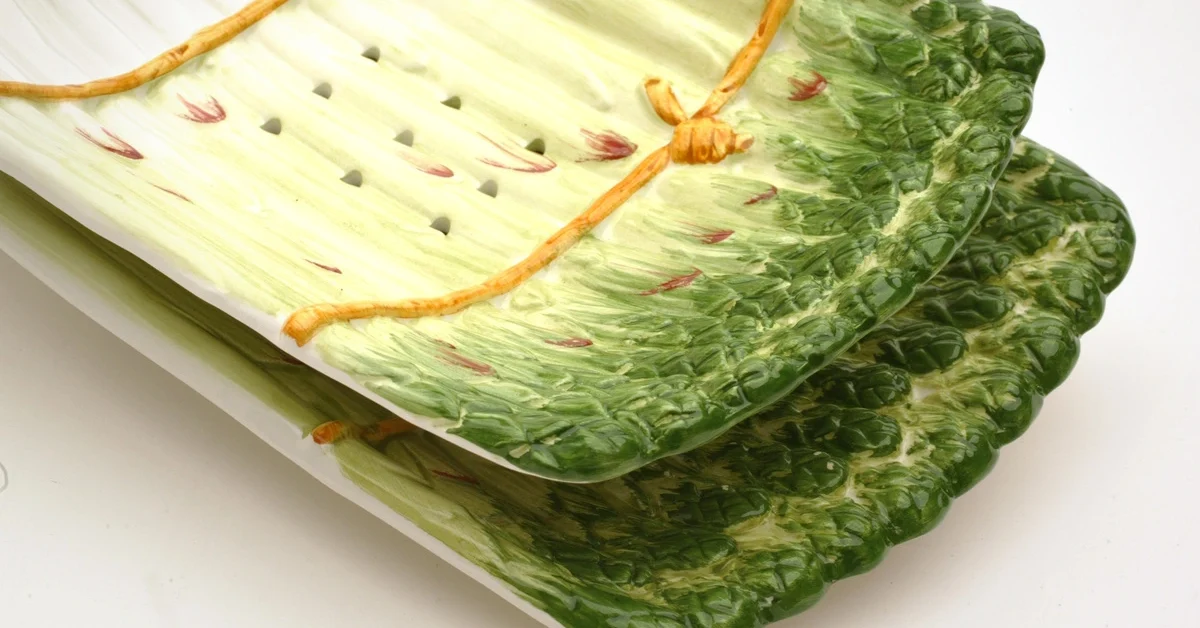 Italian asparagus straining plate and drip tray