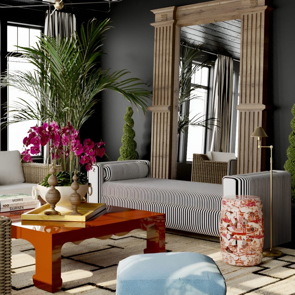 Bold tropical interior by Decorilla designer, Marya W