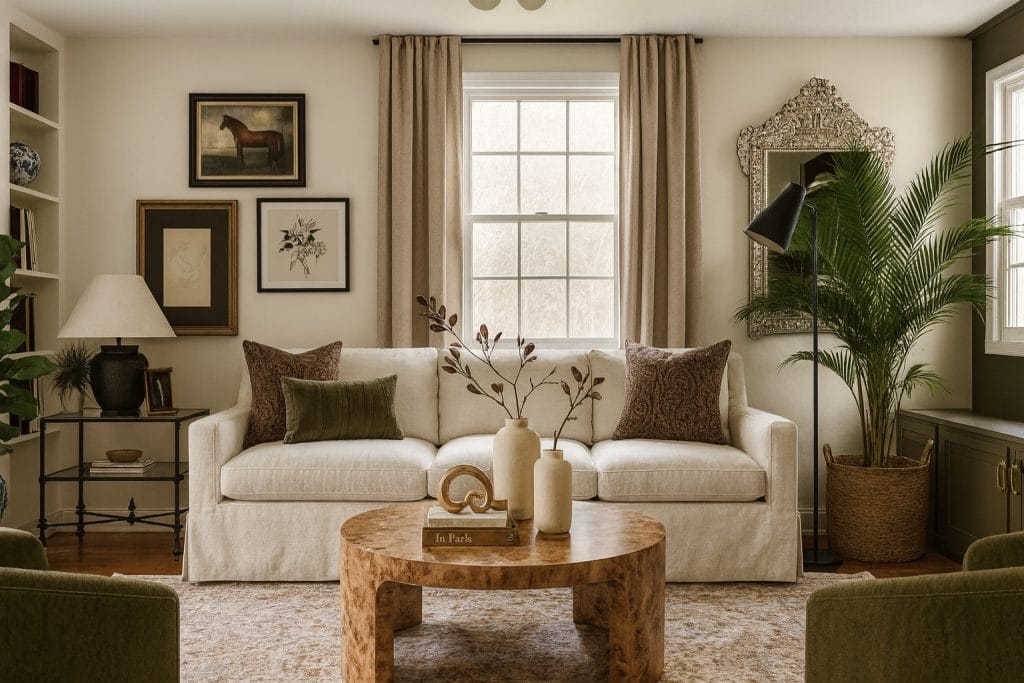 Transitional living room by Decorilla designer, Marya W.