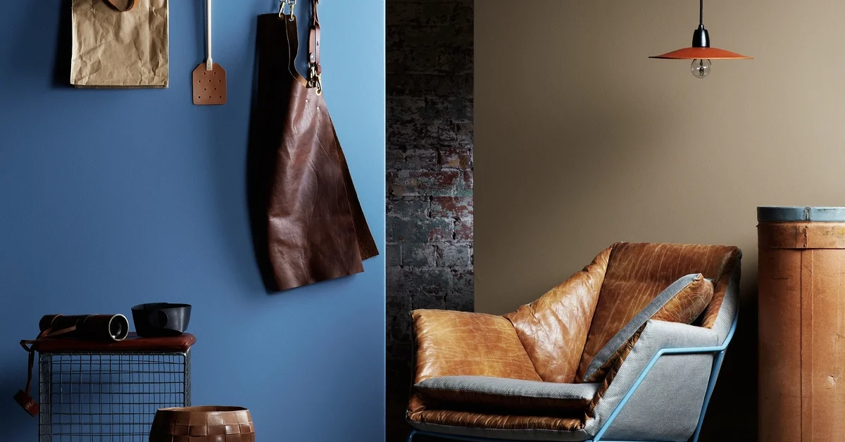 Leather decor in the living room
